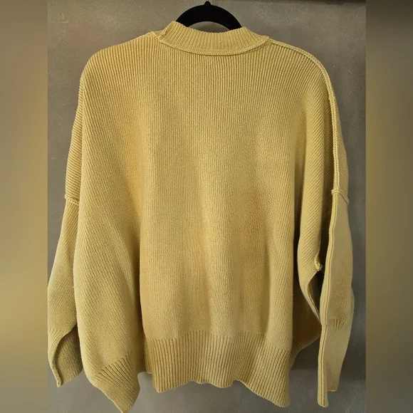 UPCYCLED!! Free People | 'Easy Street' Sweater In Limon w/  Embroidery, Size XS - Picture 5 of 11